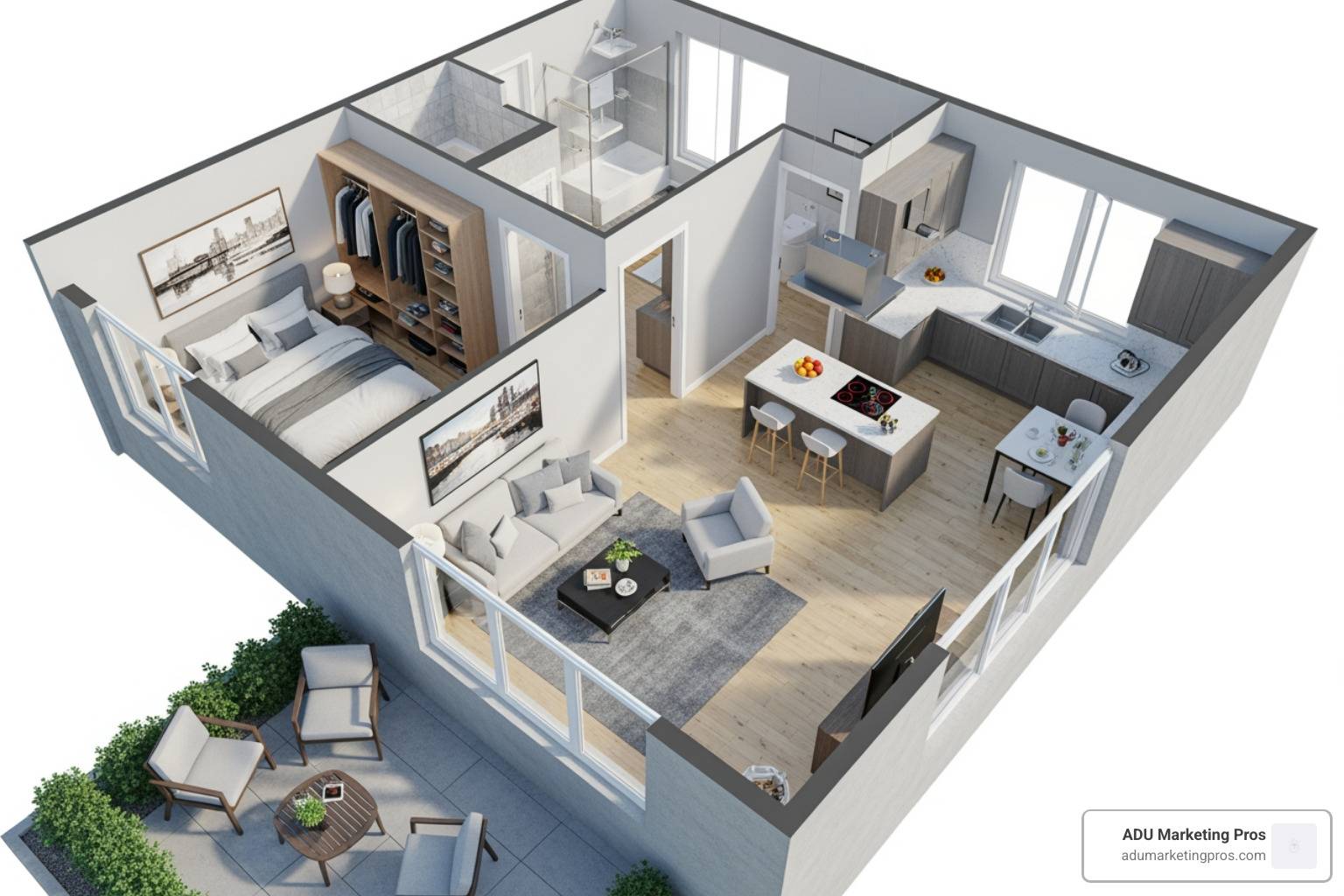 house plan with one bedroom