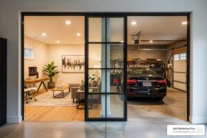 convert half garage into room
