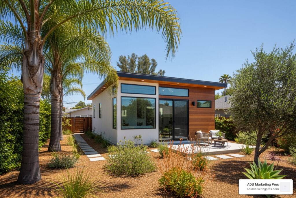 modern accessory dwelling unit in san diego backyard - city of san diego adu
