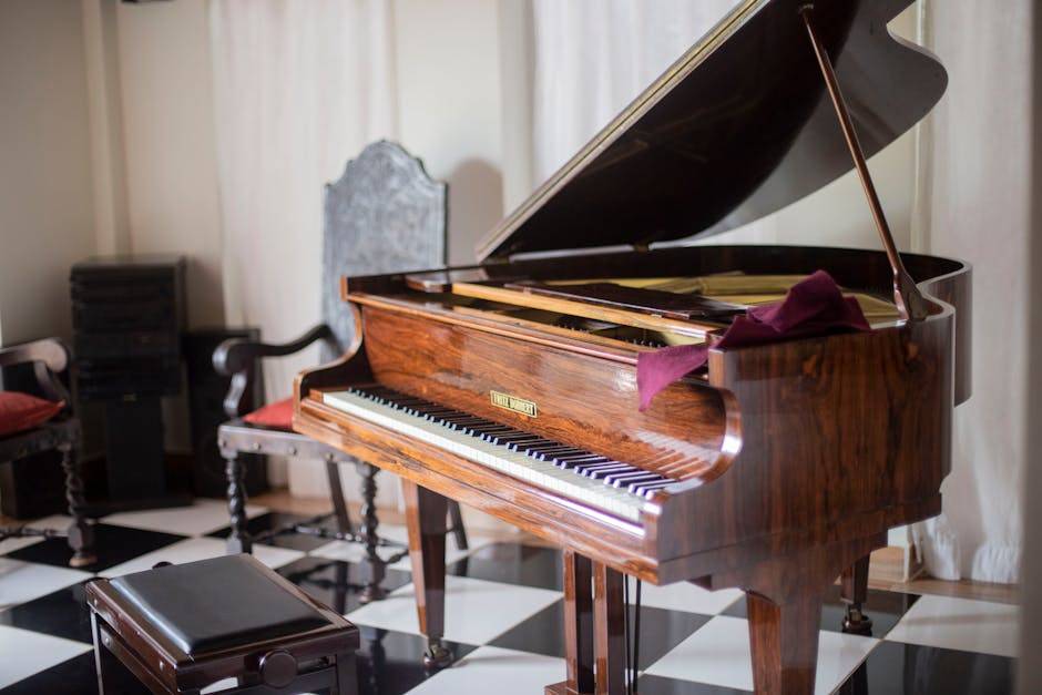 tiny home studio with grand piano and large windows - tiny home studio