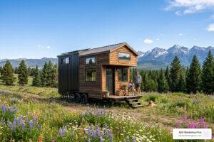 tiny home nation small modern house on wheels in scenic mountain meadow - tiny home nation