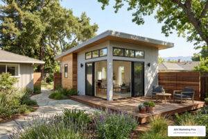 modern detached ADU in a Mountain View backyard, Silicon Valley housing