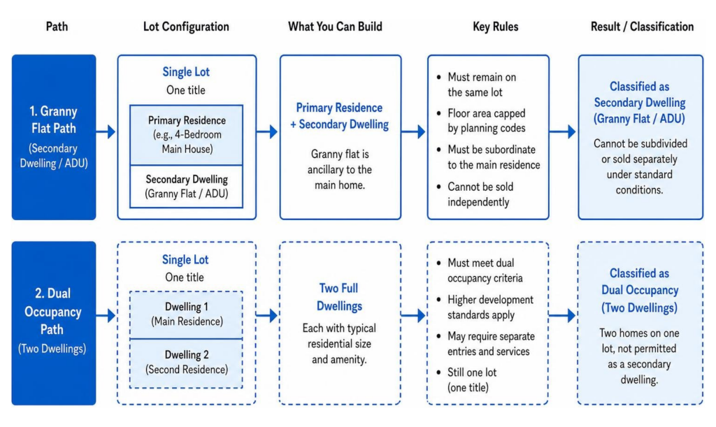 Comparison flowchart of property classification paths